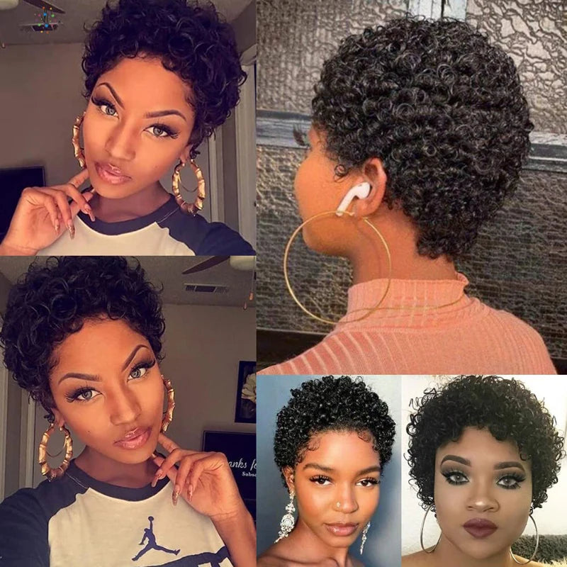 Short Curly Human Hair Wig
