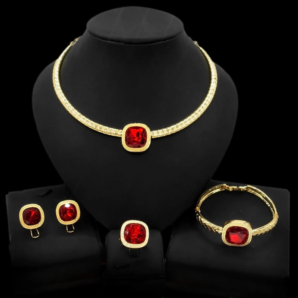 Dubai Luxury 24K Gold Plated Jewelry Set