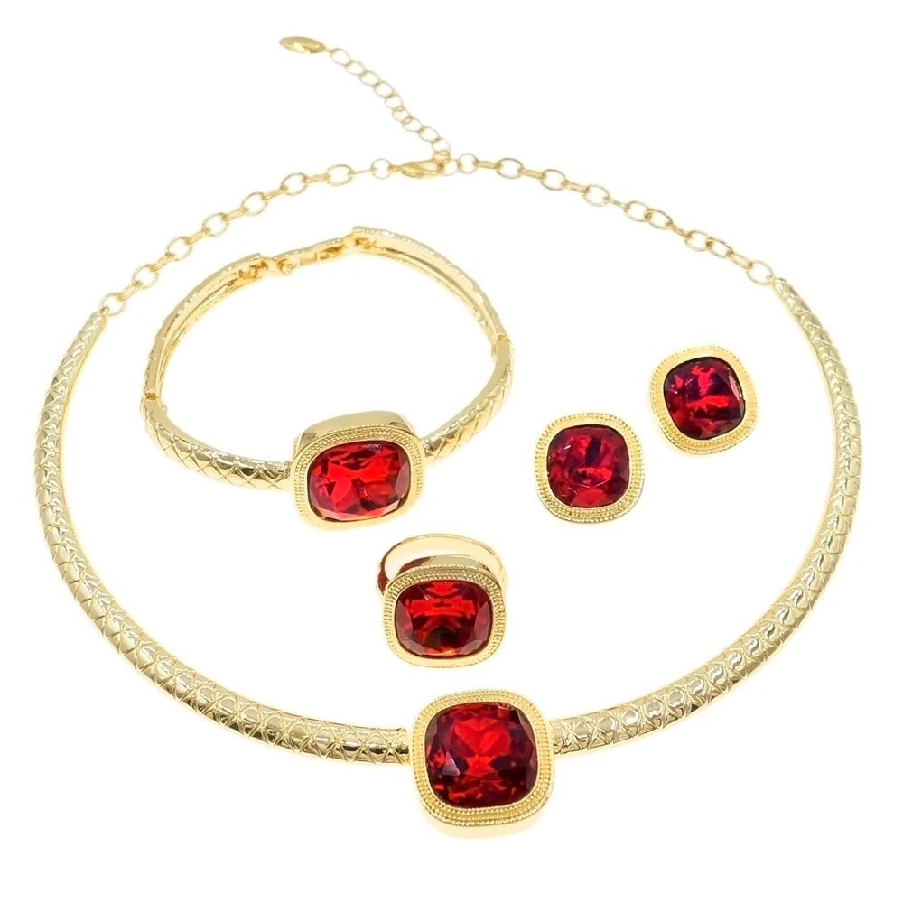 Dubai Luxury 24K Gold Plated Jewelry Set