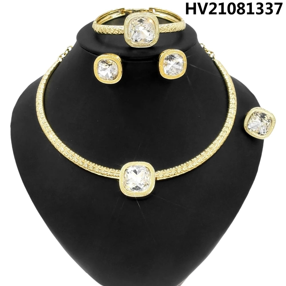 Dubai Luxury 24K Gold Plated Jewelry Set