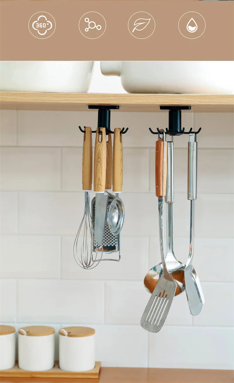 Kitchen 360 Rotatable Hook Wall Hanger