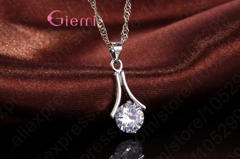 925 Sterling Silver Trendy Jewelry Sets For Women Simple Design
