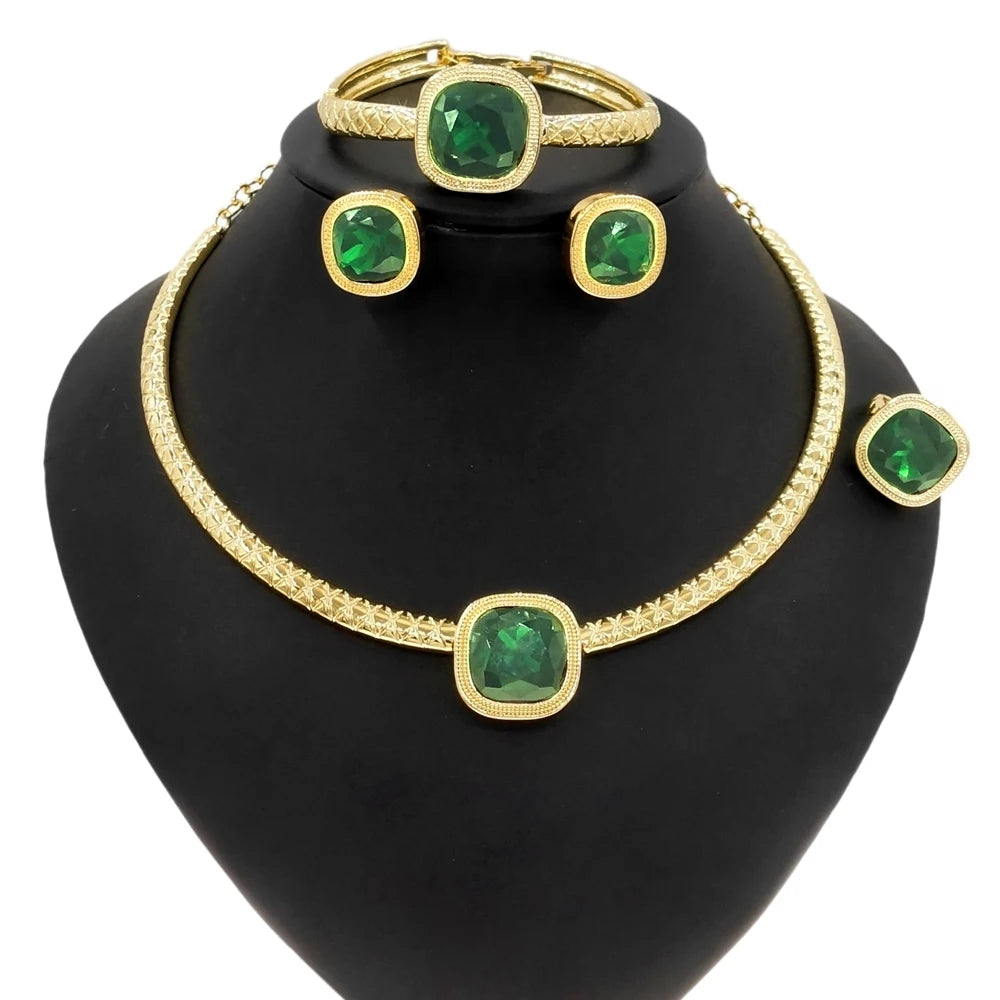 Dubai Luxury 24K Gold Plated Jewelry Set