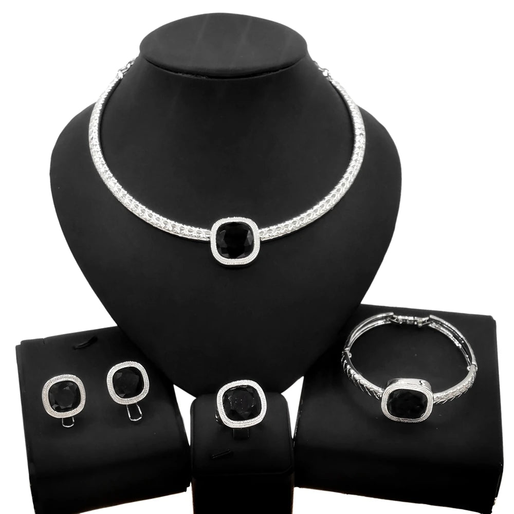 Dubai Luxury 24K Gold Plated Jewelry Set