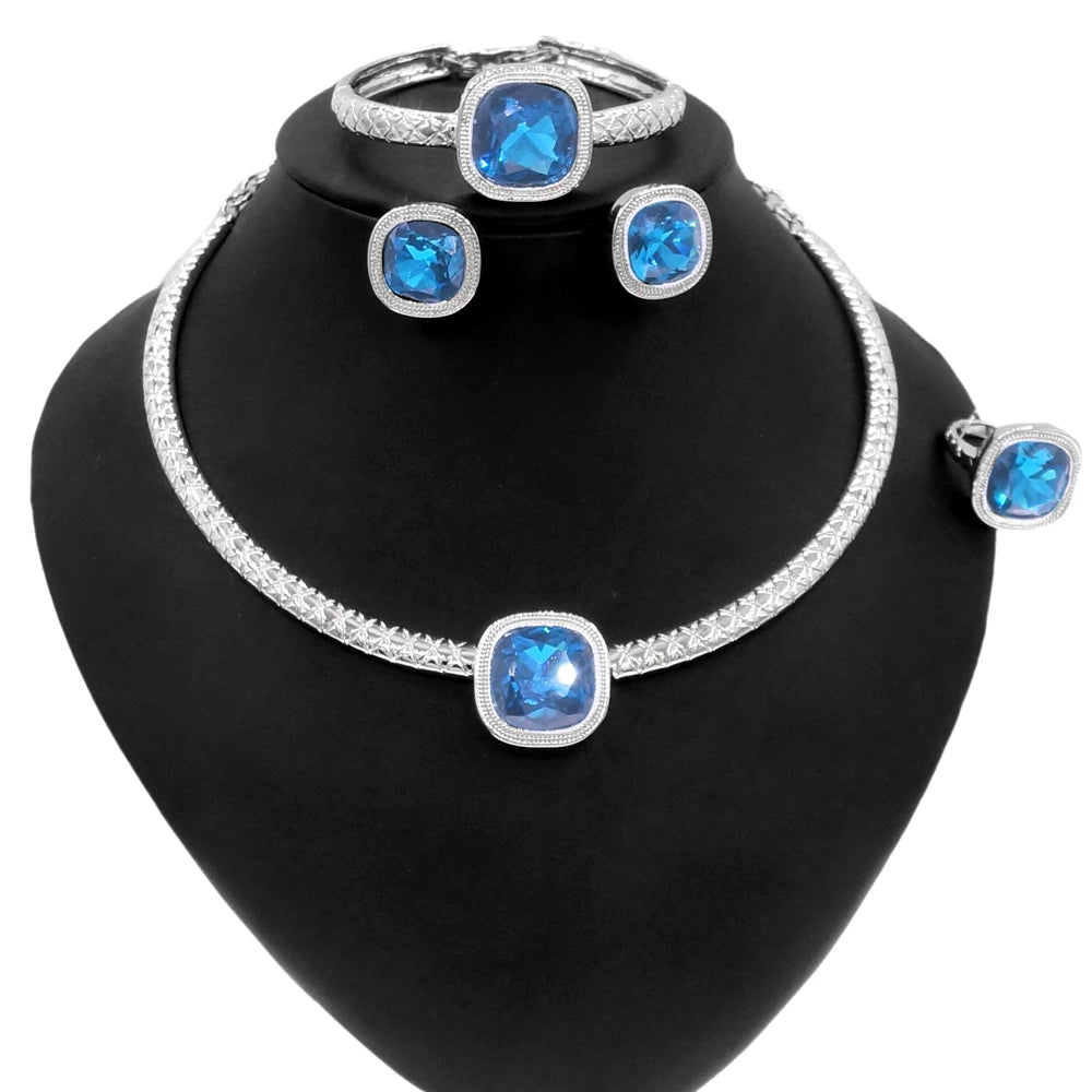 Dubai Luxury 24K Gold Plated Jewelry Set
