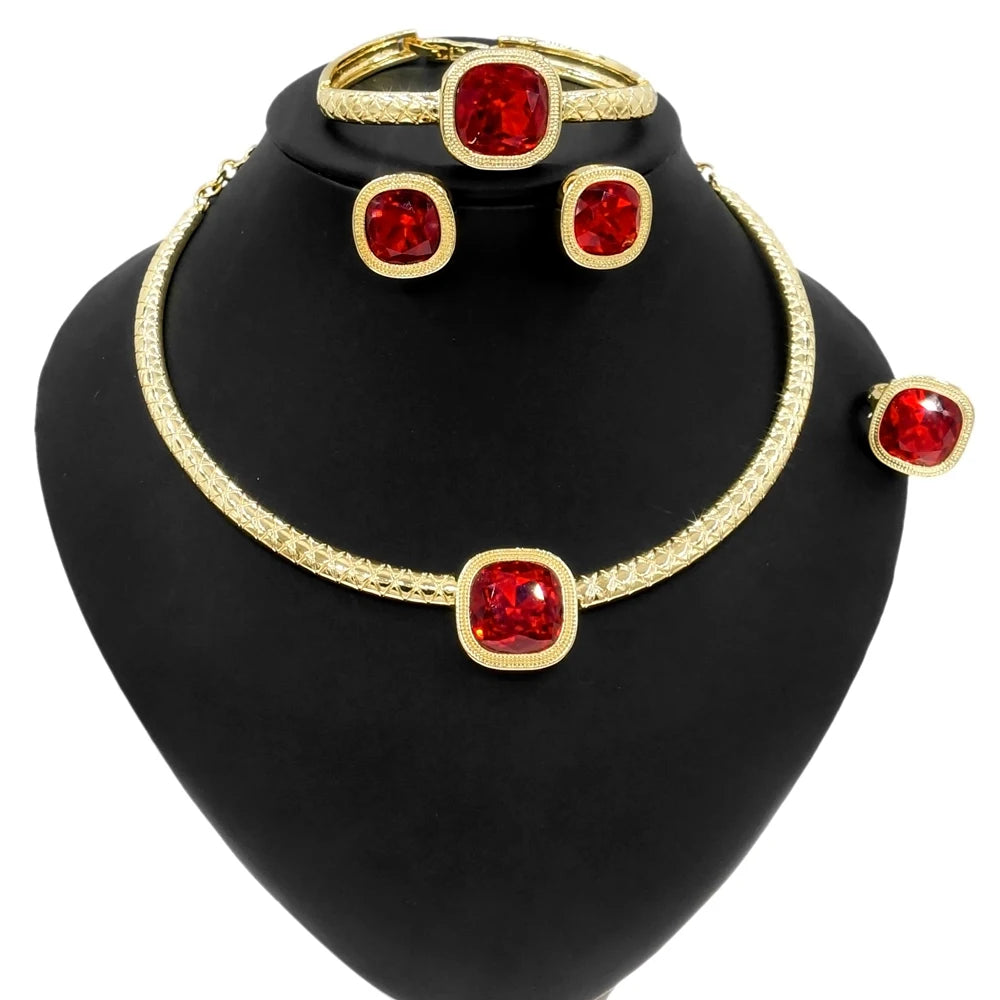 Dubai Luxury 24K Gold Plated Jewelry Set