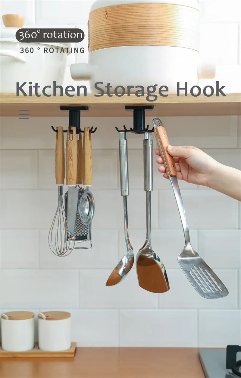 Kitchen 360 Rotatable Hook Wall Hanger