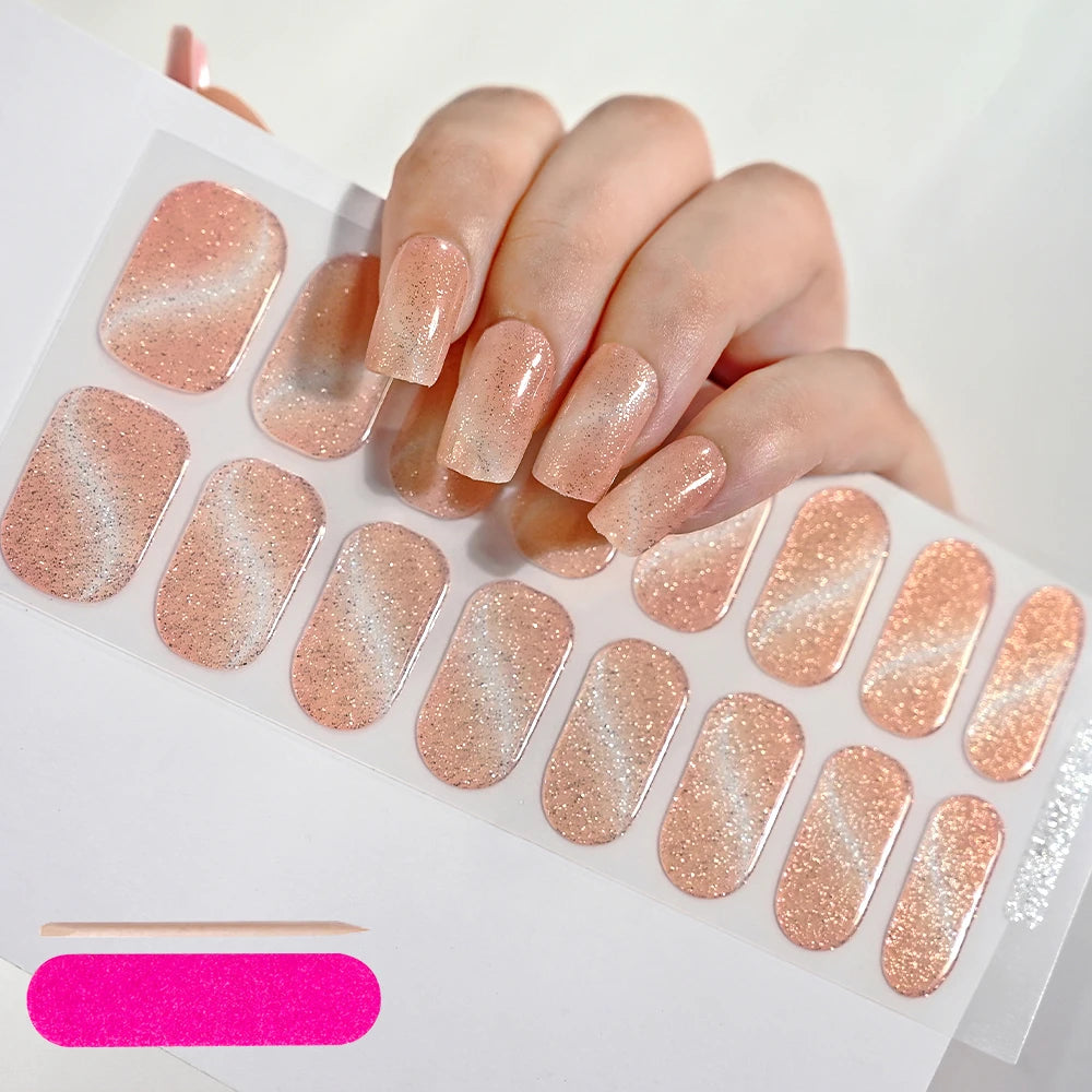 UV/LED Lamp Gel Nail Polish Wraps Long-Lasting Full Cover