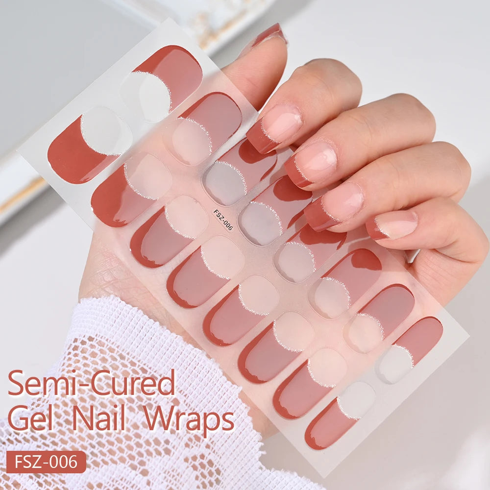 UV/LED Lamp Gel Nail Polish Wraps Long-Lasting Full Cover