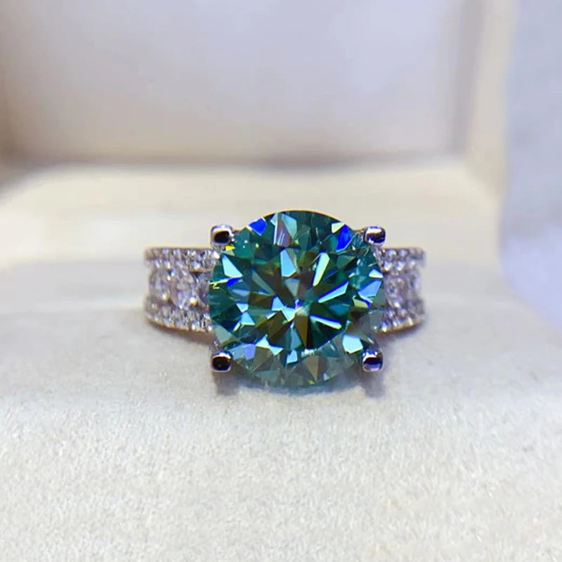 Real 2 Carat 8mm Moissanite Wedding/Engagement Rings For Women 925 Sterling Silver