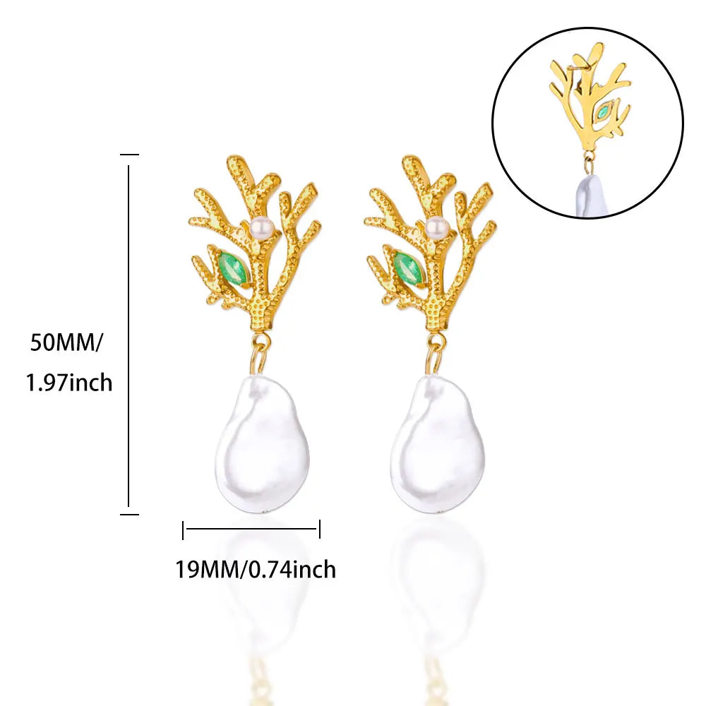 Stainless Steel Gold Color Plated Earrings