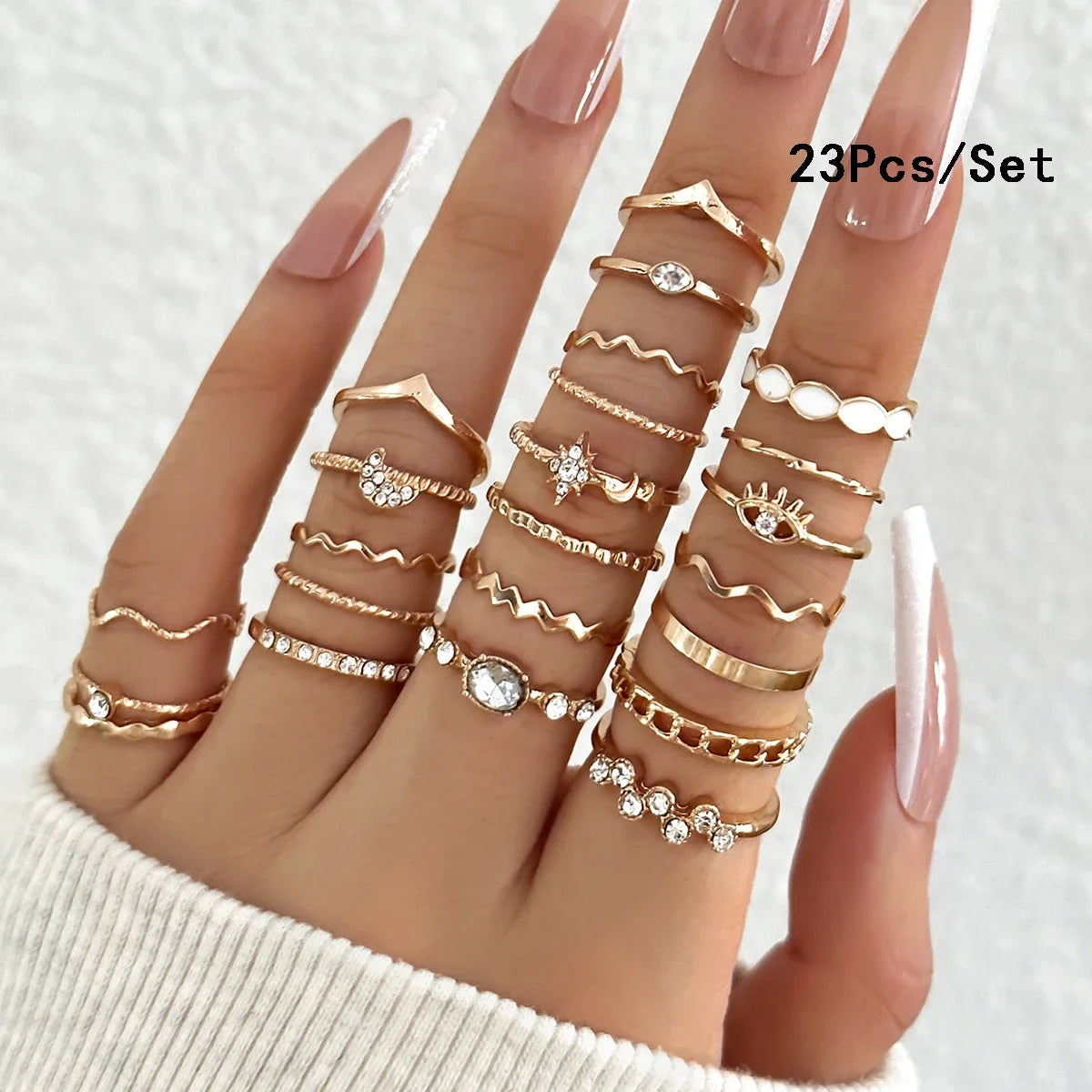 Bohemian Geometric Knuckle Rings Set For Women/Girls