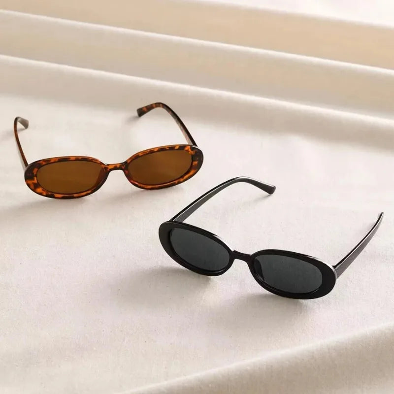 UV400 Vintage Oval Sunglasses For Women