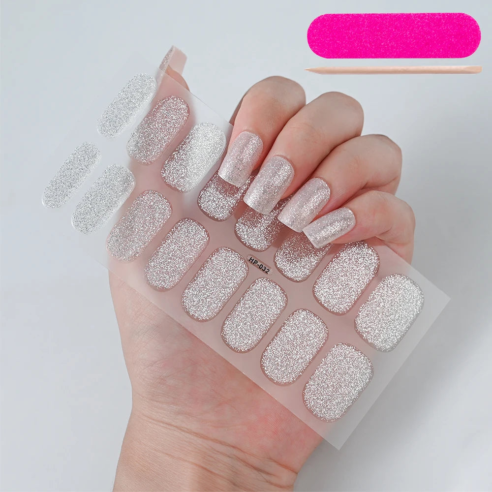 UV/LED Lamp Gel Nail Polish Wraps Long-Lasting Full Cover