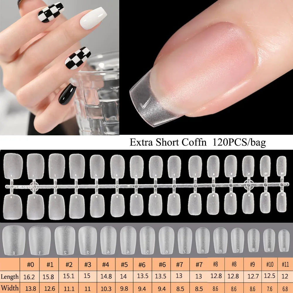 120pcs Transparent Press on Nails