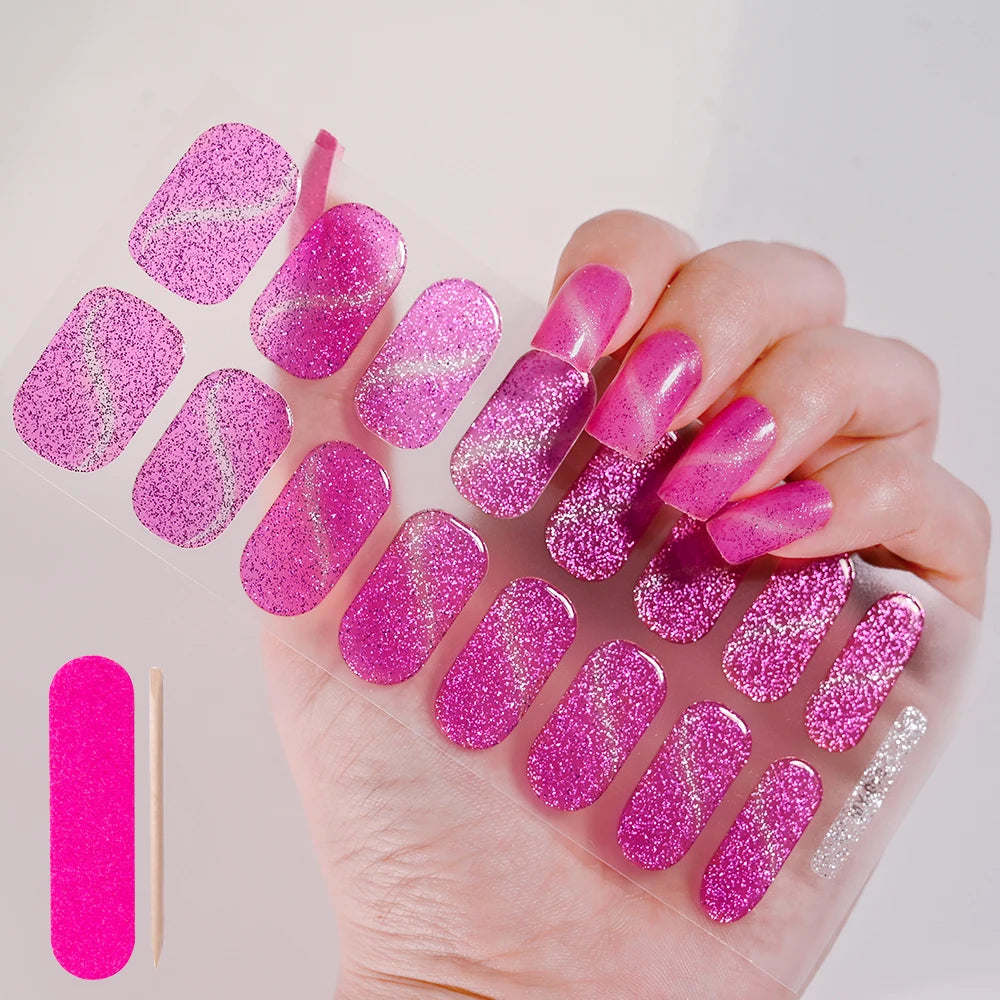 UV/LED Lamp Gel Nail Polish Wraps Long-Lasting Full Cover