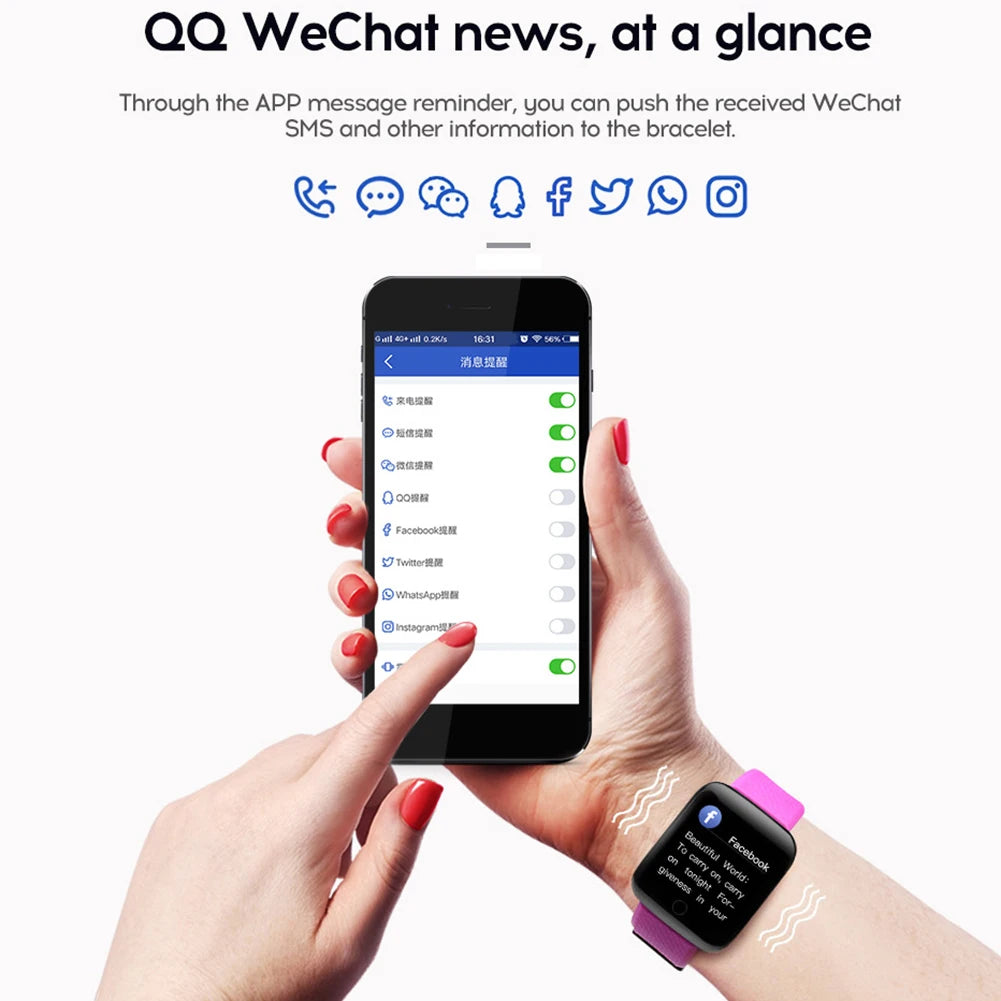 116 Plus Smart Watch Fitness Tracker Heart Rate Monitor