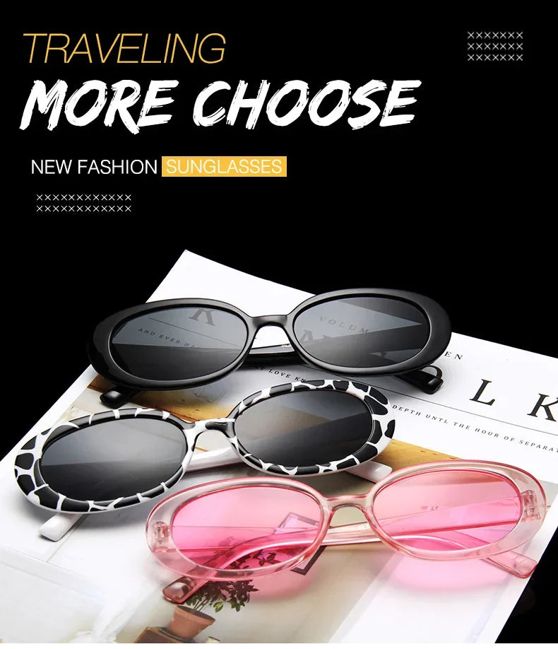 UV400 Vintage Oval Sunglasses For Women