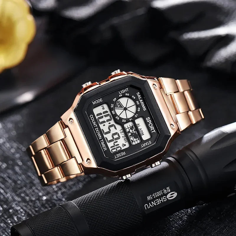 Stainless Steel Waterproof, Electronic Watch for Men