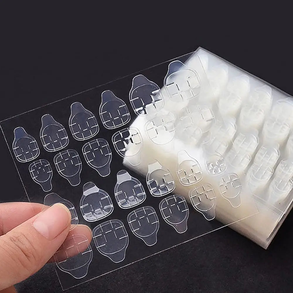 Double Sided False Nail Adhesive Tape, Jelly Clear Waterproof Tabs Nail Glue