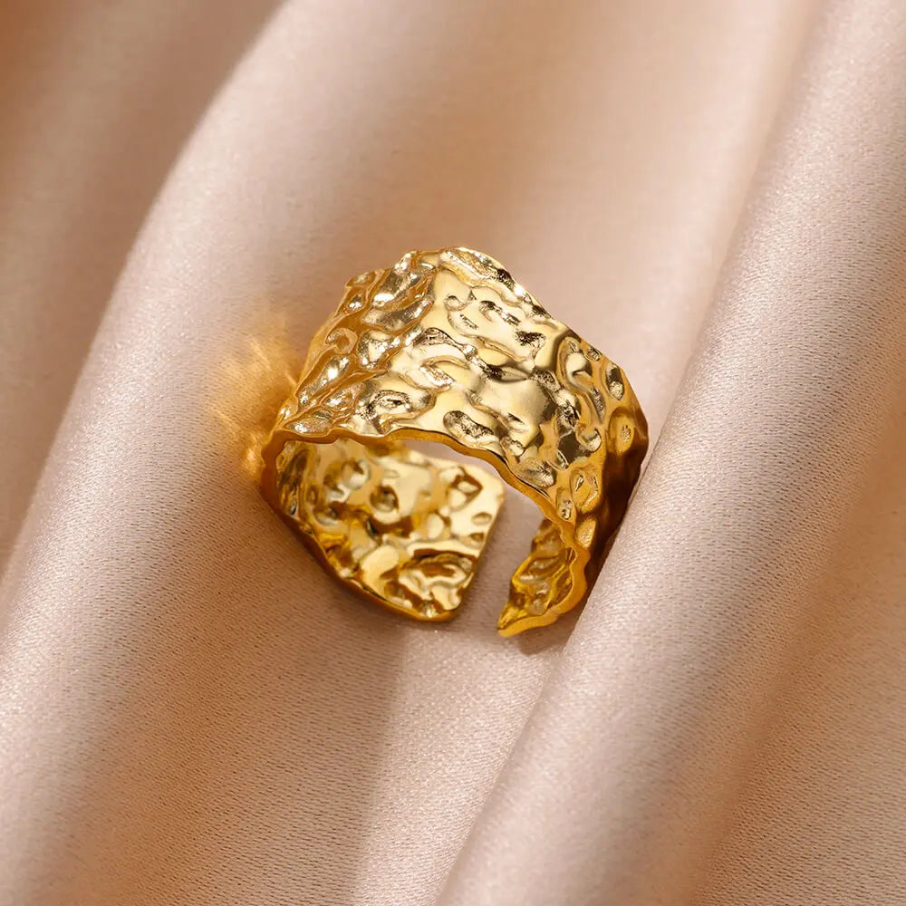 Gold Plated Adjustable Stainless Steel Rings For Women
