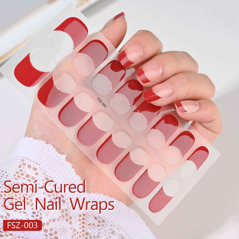 UV/LED Lamp Gel Nail Polish Wraps Long-Lasting Full Cover