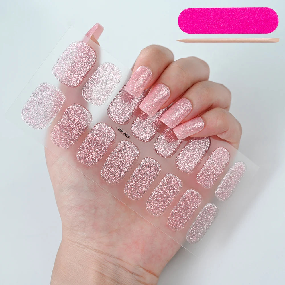 UV/LED Lamp Gel Nail Polish Wraps Long-Lasting Full Cover