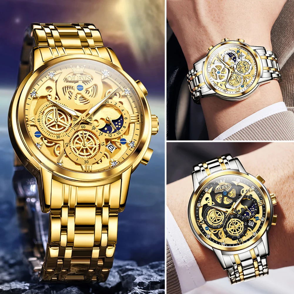 OLEVS Top Brand Luxury Original Waterproof Quartz Watch for Man