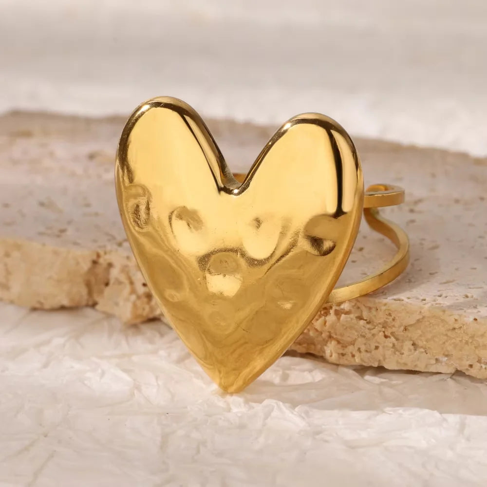 Elegant Gold Stainless Steel Rings For Women
