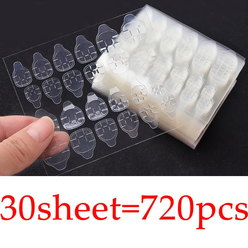 Double Sided False Nail Adhesive Tape, Jelly Clear Waterproof Tabs Nail Glue