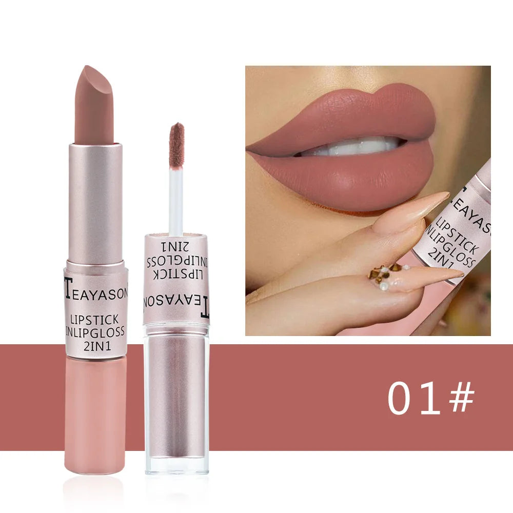 Lip Gloss 2 In 1 Lip Tint Waterproof and Long -Lasting