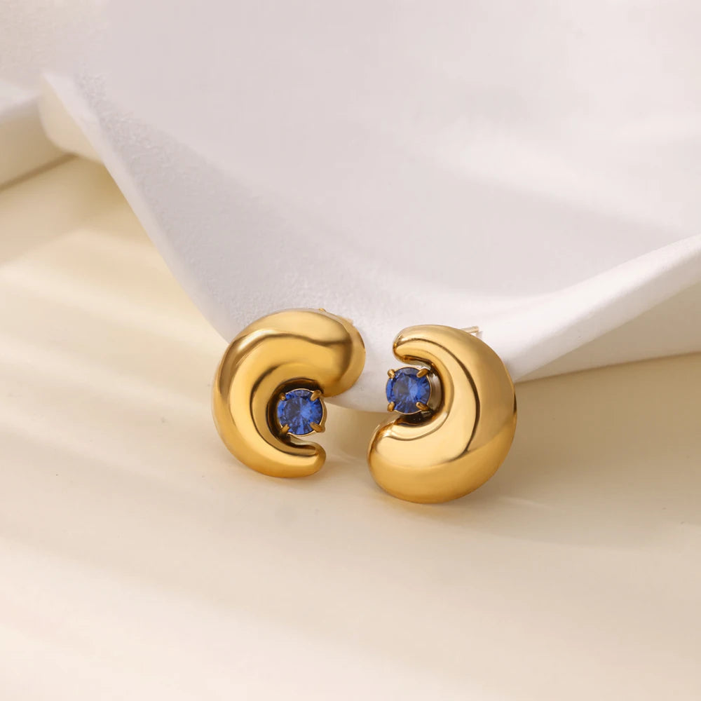 Stainless Steel Gold Color Plated Earrings
