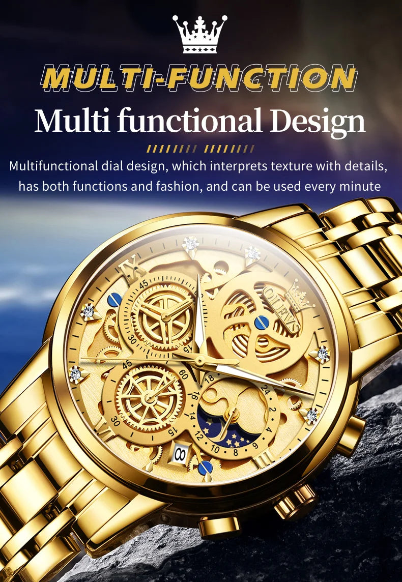 OLEVS Top Brand Luxury Original Waterproof Quartz Watch for Man