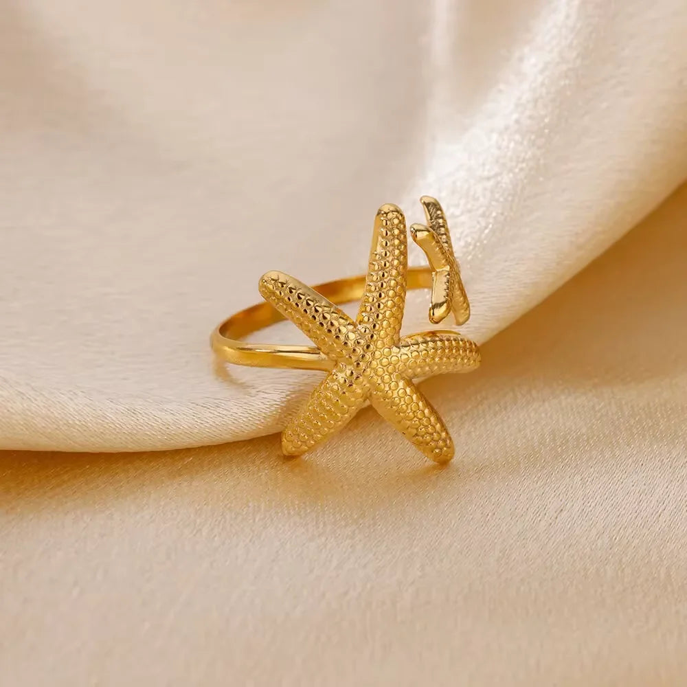 Elegant Gold Stainless Steel Rings For Women
