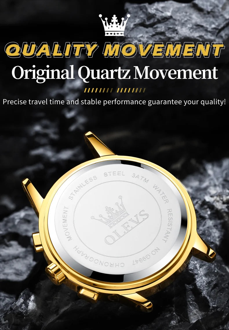 OLEVS Top Brand Luxury Original Waterproof Quartz Watch for Man