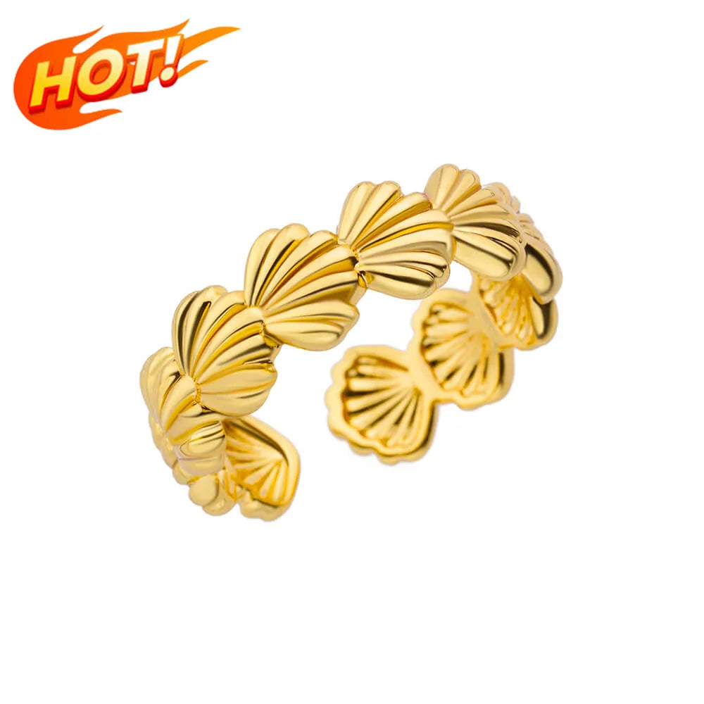 Gold Plated Adjustable Stainless Steel Rings For Women