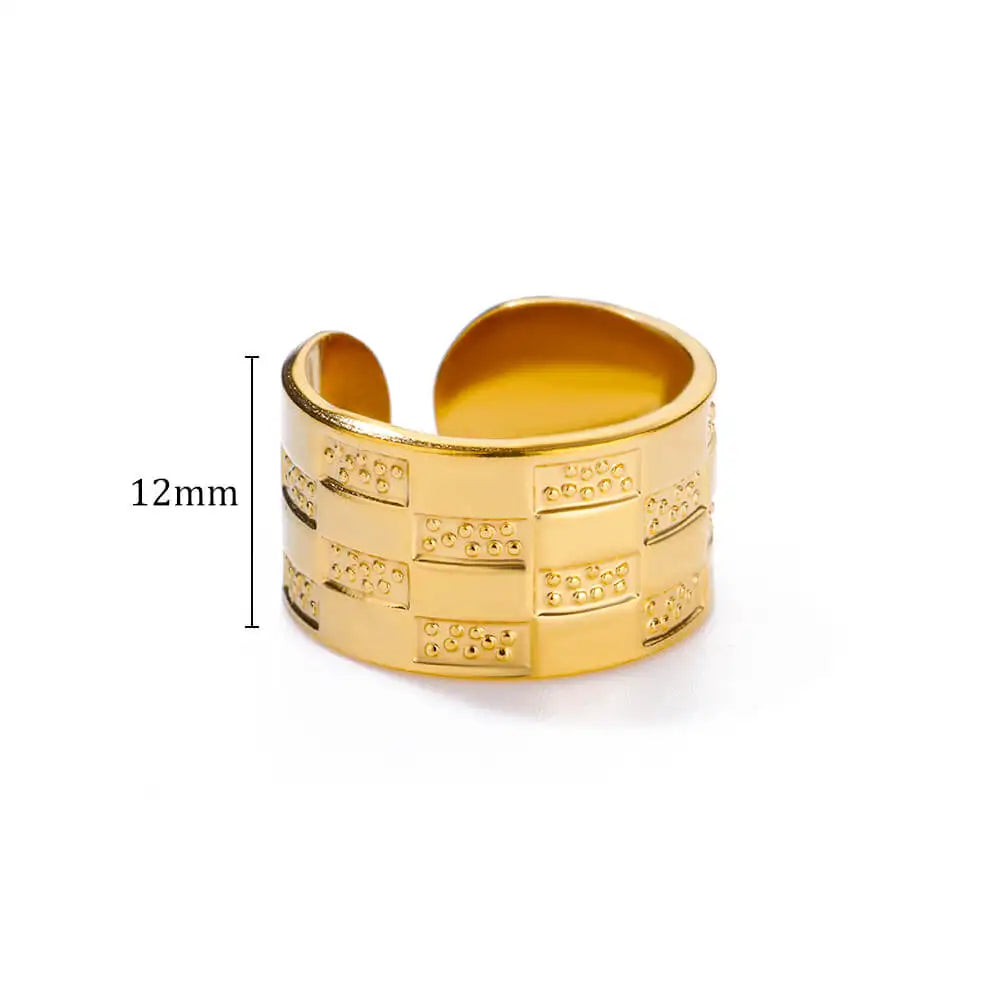 Gold Plated Adjustable Stainless Steel Rings For Women