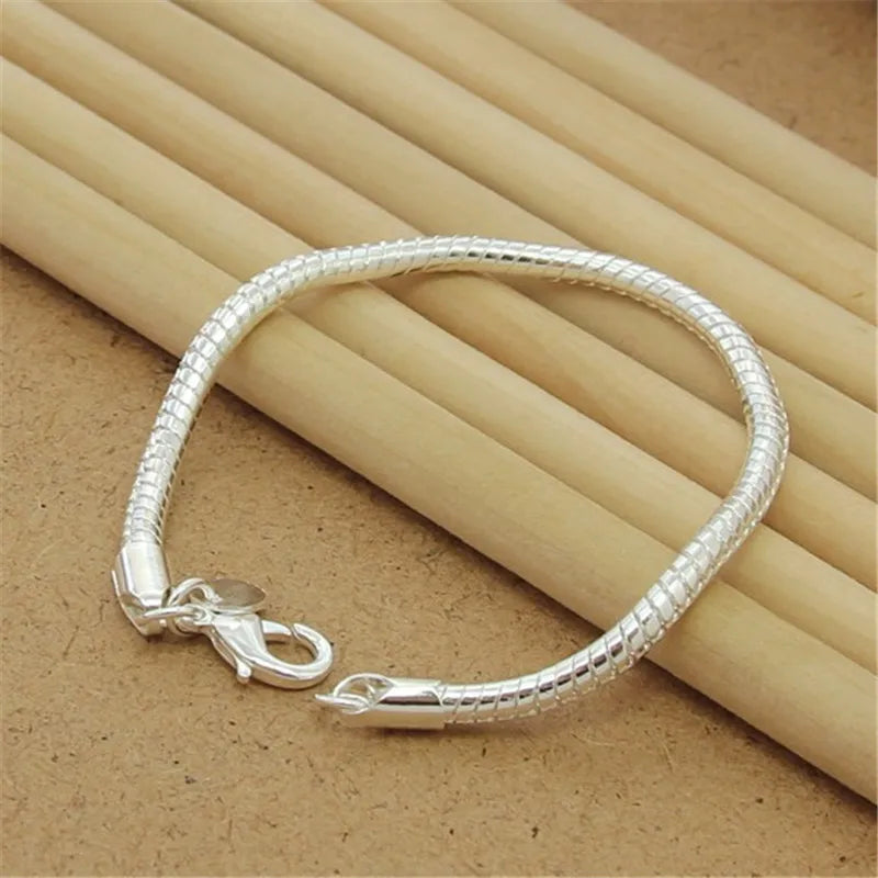 925 Sterling Silver Chain Bracelet for Women/Men
