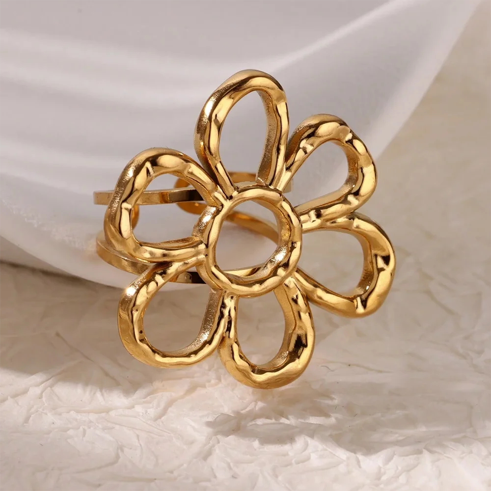 Elegant Gold Stainless Steel Rings For Women