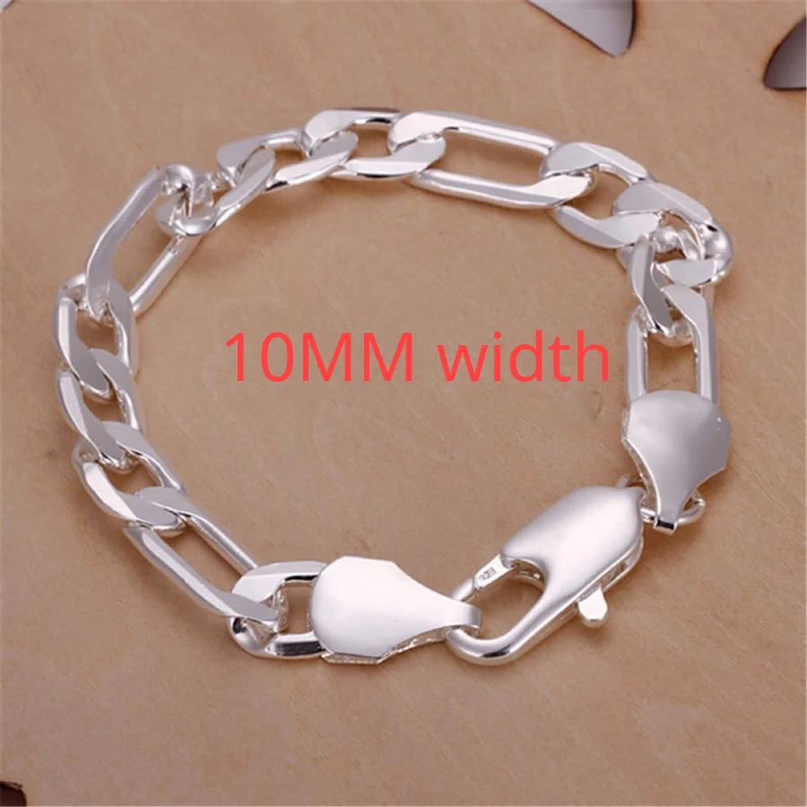 925 Sterling Silver Chain Bracelet for Women/Men