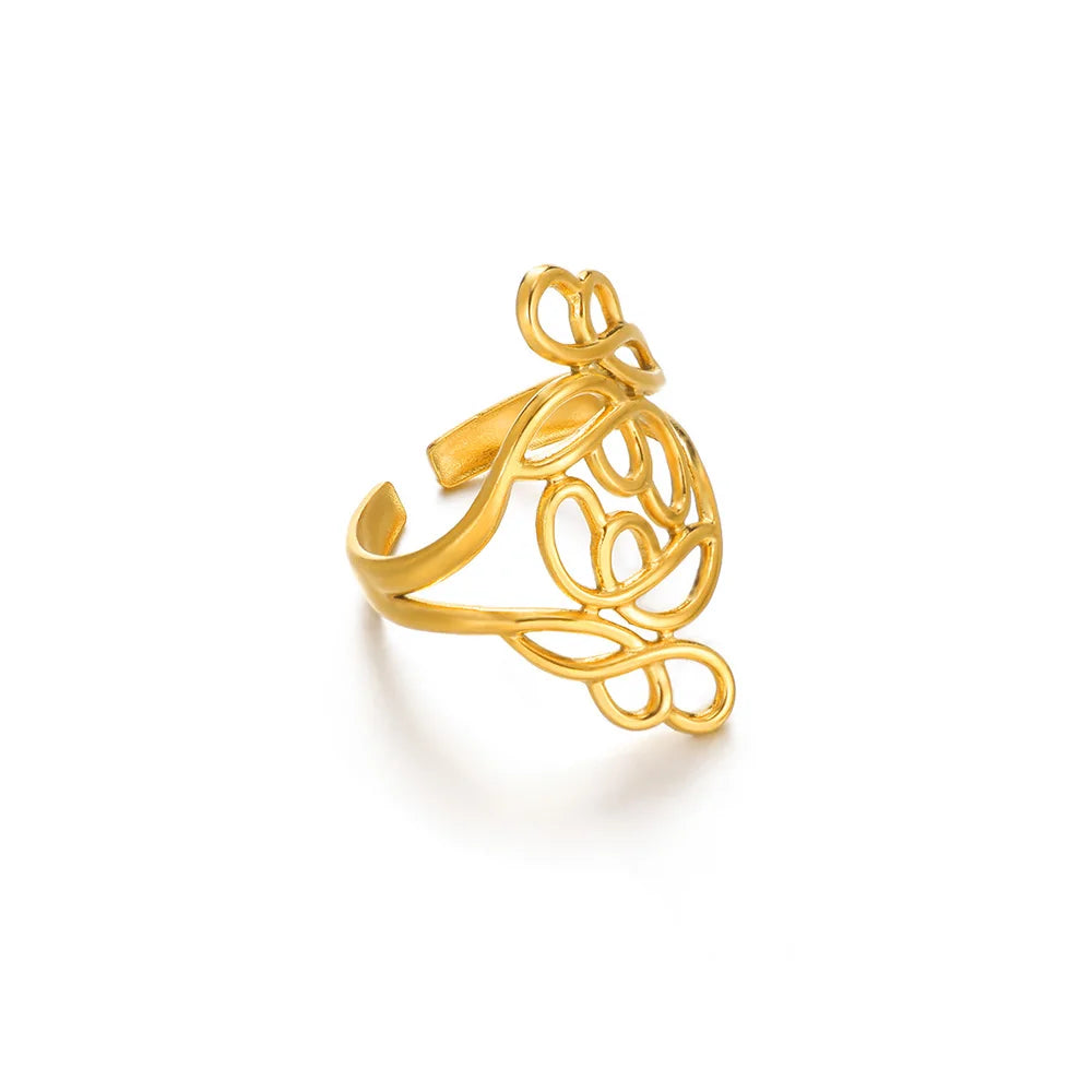 Elegant Gold Stainless Steel Rings For Women