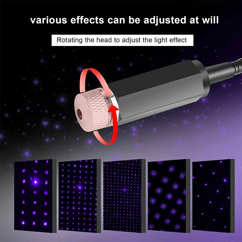 Mini Starry Laser Projector Lights for Car Interior Roof, USB