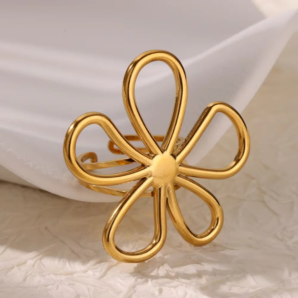 Elegant Gold Stainless Steel Rings For Women