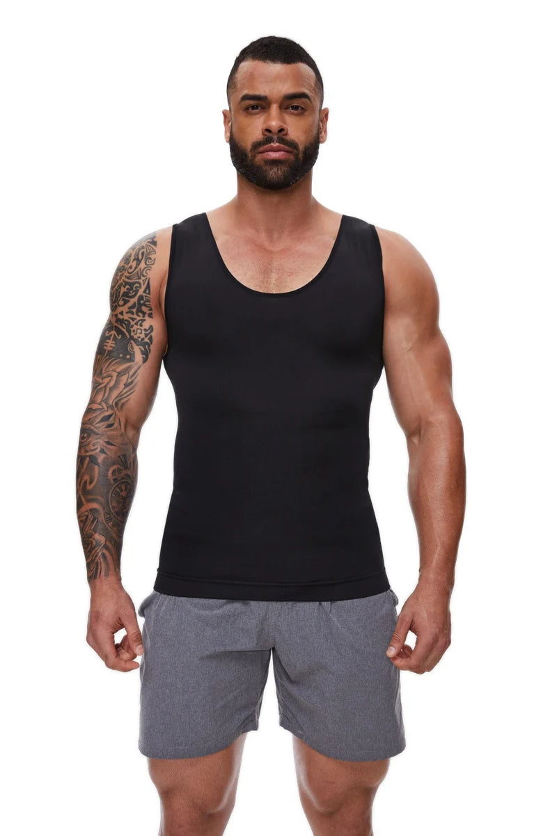 Men Tummy Shapewear Compression Shirt for Flat Belly
