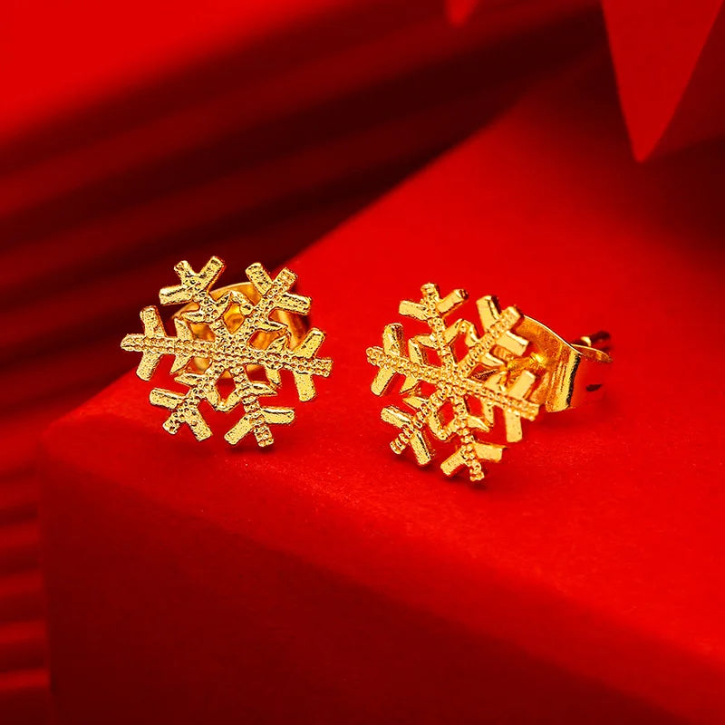 24K Gold Stud Earrings for Women