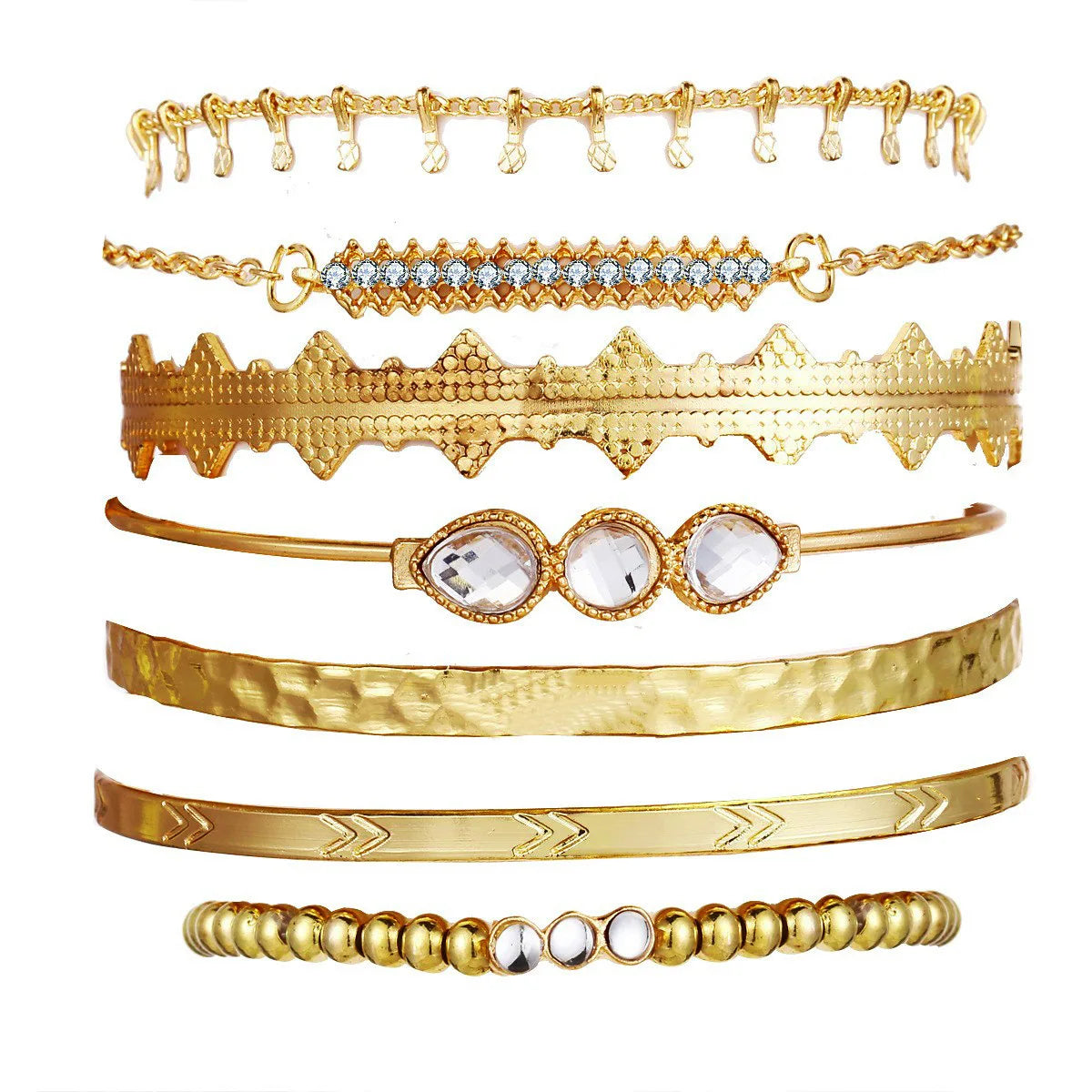 Gold Plated Bohemian Bracelet Set For Women