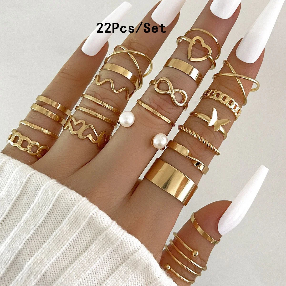 Bohemian Geometric Knuckle Rings Set For Women/Girls