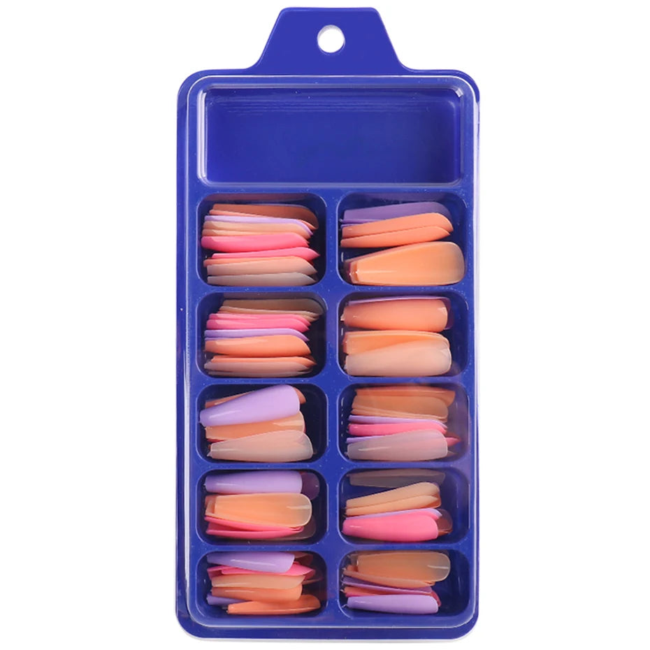 100pcs Press On Acrylic Coffin Extension Nails