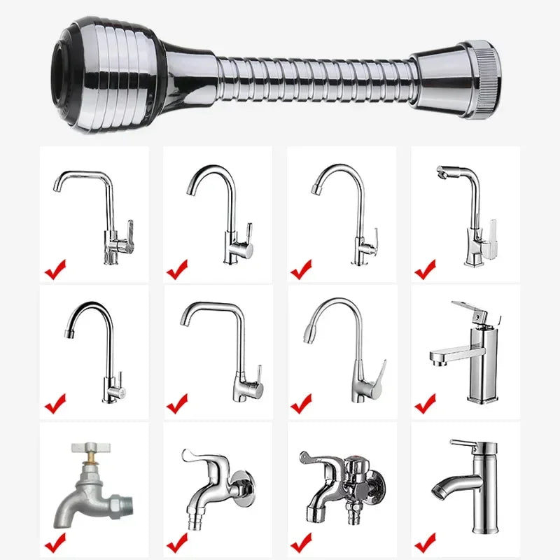 Kitchen Gadgets 2 Modes 360 Rotatable Bubbler High Pressure Water Faucet Extender