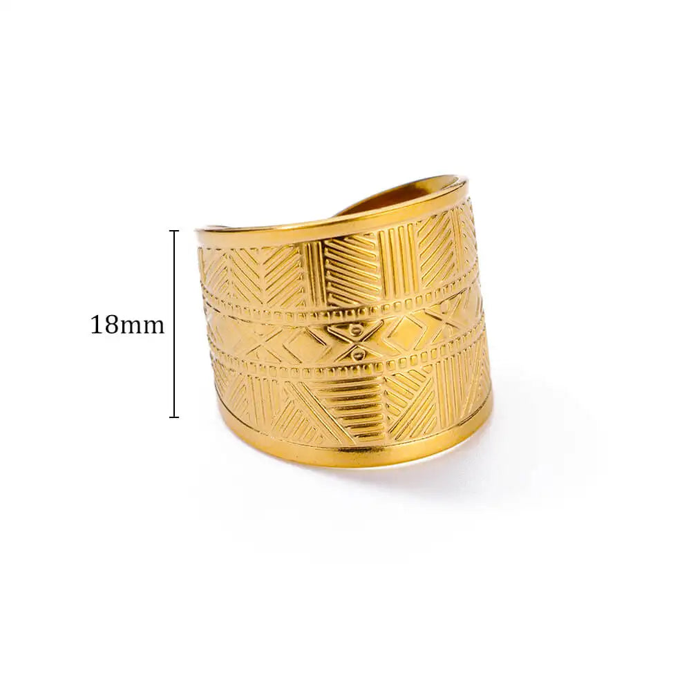Gold Plated Adjustable Stainless Steel Rings For Women